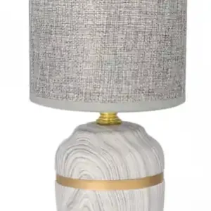 Rabat LAMPA CERAMICZNA LIVELLO 26,5 CM SZARA LAMPKA NOCNA Z KABLEM ABAŻUR