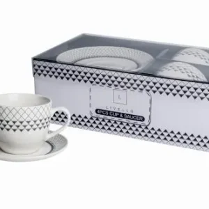 Kup online 2 x Filiżanka Ze Spodkiem Do Kawy 250 ml Zestaw Kawowy Porcelana Livello
