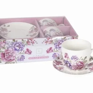 Wysoka jakość 2 x Filiżanka Ze Spodkiem Do Kawy 250 ml Zestaw Kawowy Porcelana Livello