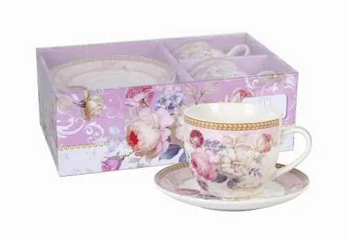 2 x Filiżanka Ze Spodkiem Do Kawy 250 ml Zestaw Kawowy Porcelana Livello Oferta limitowana