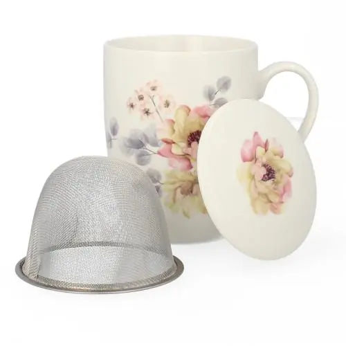 Nowość LIVELLO Kubek porcelanowy z metalowym zaparzaczem 350 ml