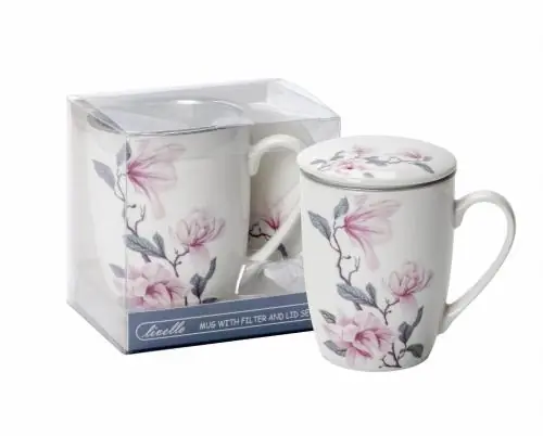 LIVELLO Kubek porcelanowy z metalowym zaparzaczem 350 ML Popularny