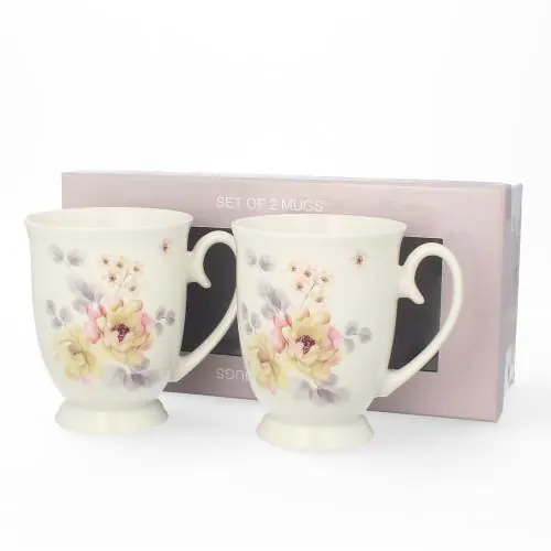 2 x Kubek Porcelanowy Do Kawy Herbaty 350 ml Zestaw Na Prezent LIVELLO Dostępne od ręki