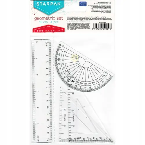 Zestaw geometryczny do szkoły 4 elementy Ograniczona ilość