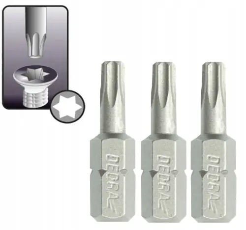 Zestaw 3 bitów do wkrętarki końcówki TORX 40x25 mm Tani