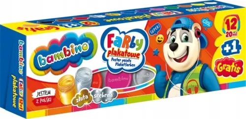 Szybka wysyłka Farby plakatowe Bambino szkolne 13 kolorów
