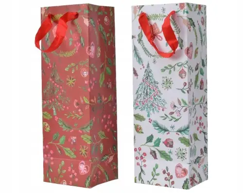 Torebka na prezent świąteczna papierowa 36x12 cm Zniżka
