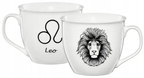 Wybór klientów Kubek zodiak lew porcelanowy biały 550 ml