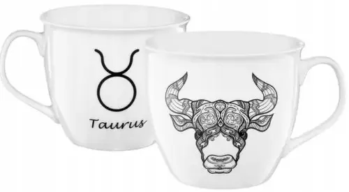Kubek zodiak byk porcelanowy biały 550 ml Do wyczerpania zapasów