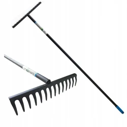Kup online Grabie ogrodowe stalowe z trzonkiem 14-zębne 140 cm