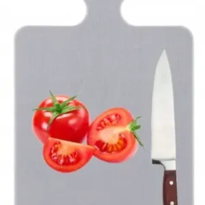 Deska do krojenia plastikowa z rączką 31x17 cm szara do zawieszenia Premium