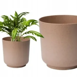 Doniczka z recyklingu naturalne drewno 13x12,5cm matowa Wyjątkowa oferta