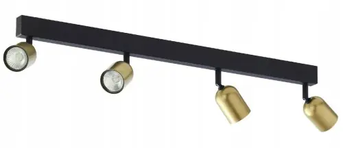 Oferta czasowa Lampa sufitowa czarno-złota 4xGU10 metalowa Poczwórny reflektor natynkowy Jet