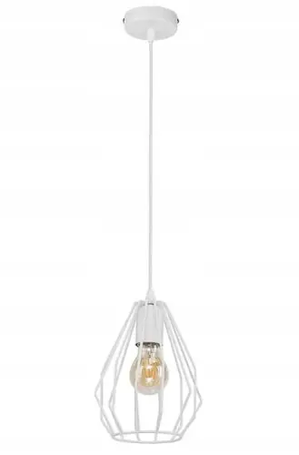 Lampa sufitowa wisząca 1xE27 Biała metalowa 110cm Brylant Szybka wysyłka
