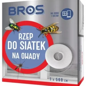 Bros Rzep do moskitier siatek 5,6m Biały samoprzylepny łatwy montaż Cena promocyjna