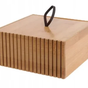 Pojemnik łazienkowy organizer bambusowy dekoracyjny elegancki 15x15x7cm Szybka dostawa