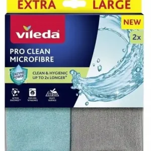 Ściereczka z mikrofibry Vileda Pro Clean z enzymami 2 szt. uniwersalna Bezpieczne zakupy