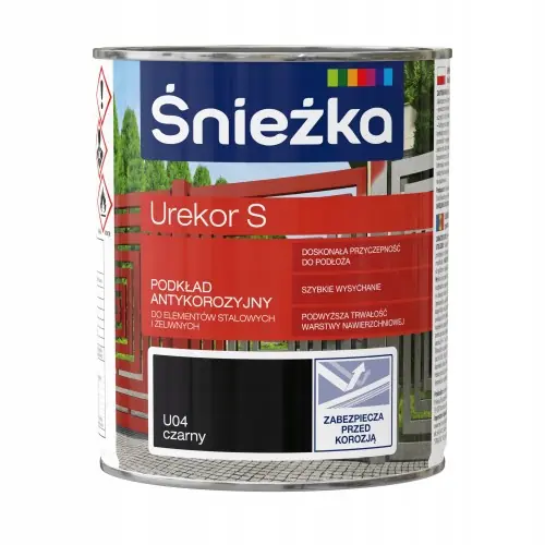 Bestseller Śnieżka podkład Urekor S antykorozyjny do metalu czarny 0,8L