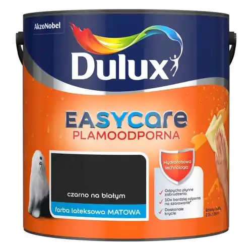 Darmowa dostawa Dulux EasyCare farba lateksowa ścienna Czarno na Białym mat 2,5L