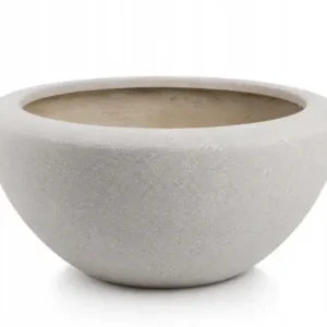 Doniczka ceramiczna misa dekoracyjna struktura betonu beżowa 50 cm Bezpieczne zakupy