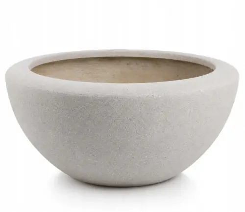 Doniczka ceramiczna misa dekoracyjna struktura betonu beżowa 50 cm Bezpieczne zakupy