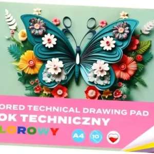 Blok techniczny Motyl kolorowy A4 10 kartek Bezpieczne zakupy