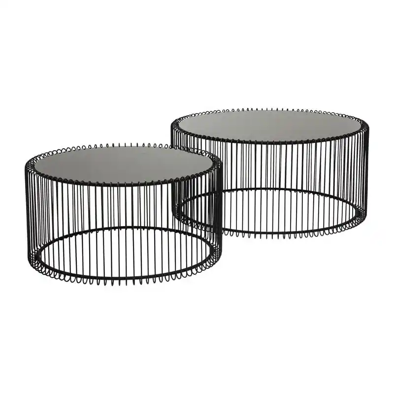 Darmowy zwrot Zestaw stolików kawowych Wire Black Kare