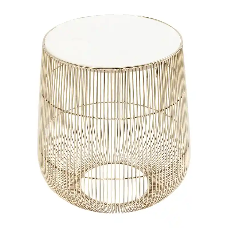 Ekspresowa dostawa Stolik boczny Beam White Marble Brass Ø32cm - Kare