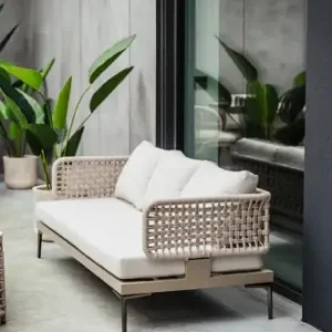 Sofa aluminiowa trzyosobowa Tiziano szampańska | Monnarita Do wyczerpania zapasów