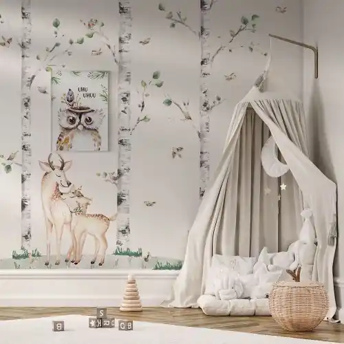 Oferta limitowana Naklejki Zestaw Brzozy i Para Jelonków K03 | Yoko design