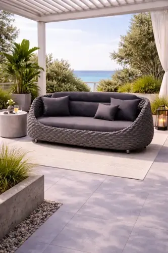 Sofa trzyosobowa ogrodowa Marino Lounge - Szara | Monnarita Wybór klientów