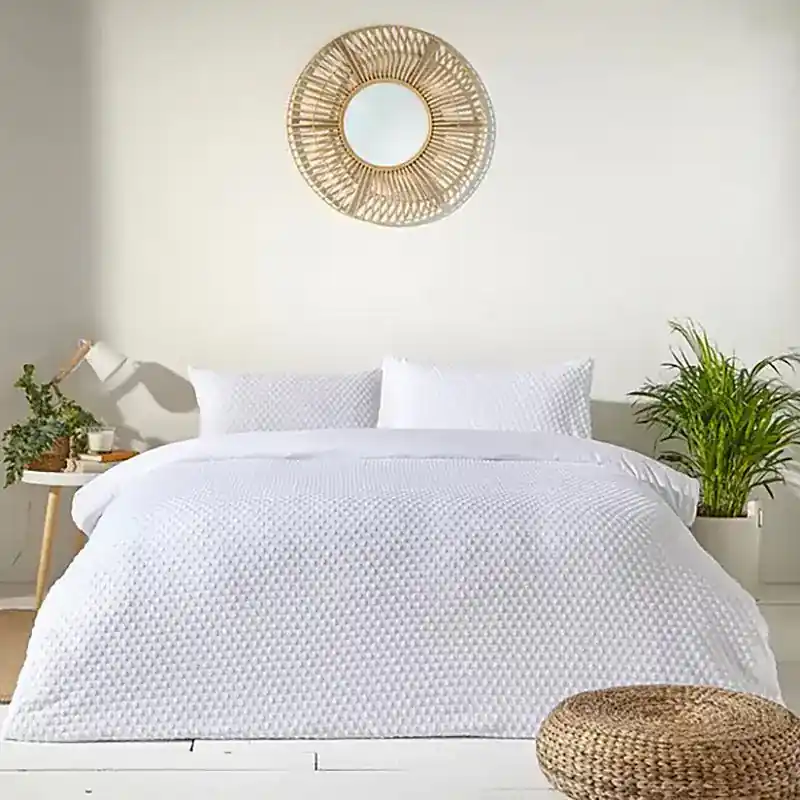 Komplet pościeli pluszowej minky białej 200x220cm SUENA Premium