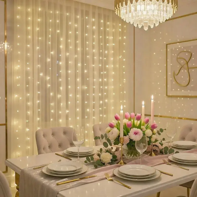 Niska cena Kurtyna świetlna 200 LED ciepła biel 3x2m LUMI CURTAIN
