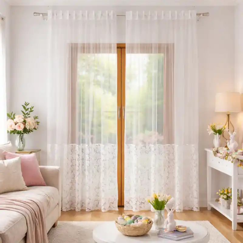 Firana biała zdobiona cyrkoniami i różami 3D na taśmie 130x250cm ALVURA Rabat