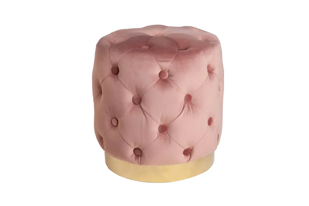 Wyjątkowa oferta Pufa Modern Barock 35cm ciemny róż-złoty Invicta