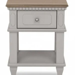Stolik Nocny Drewniany Hanover II Laura Ashley Jasny Szary 45x40x57cm Dodaj do koszyka