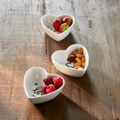 Szybka dostawa Zestaw Trzech Miseczek Lovely Heart Riviera Maison