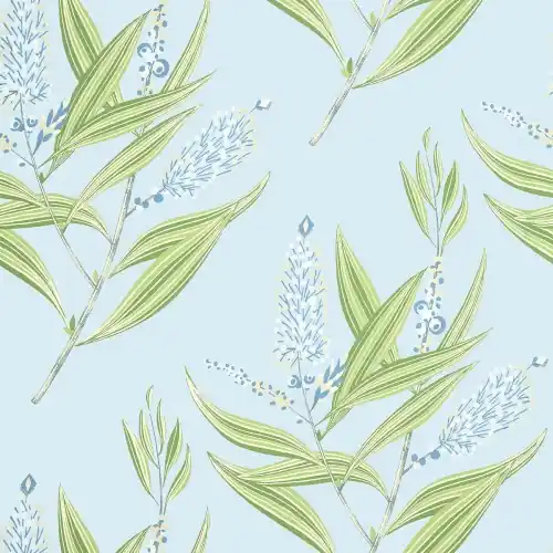Tapeta Thibaut Anna French WINTER BUD Niebieski, Zielony Okazja