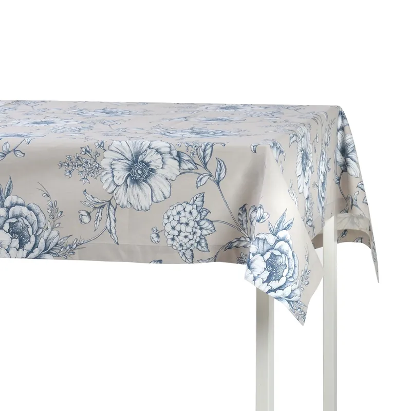 OBRUS BAWEŁNIANY BLOSSOM BLUE - 130 x 300 CM - ROSEBERRY HOME Super okazja