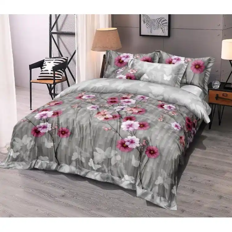 Pościel 160x200 bawełniana 3D satynowa Cotton World komplet 4 części z prześcieradłem 2333 Kup online