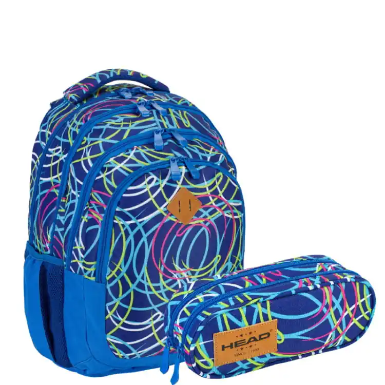 Wyjątkowa oferta Plecak szkolny czterokomorowy młodzieżowy i Saszetka RIPPLES HEAD