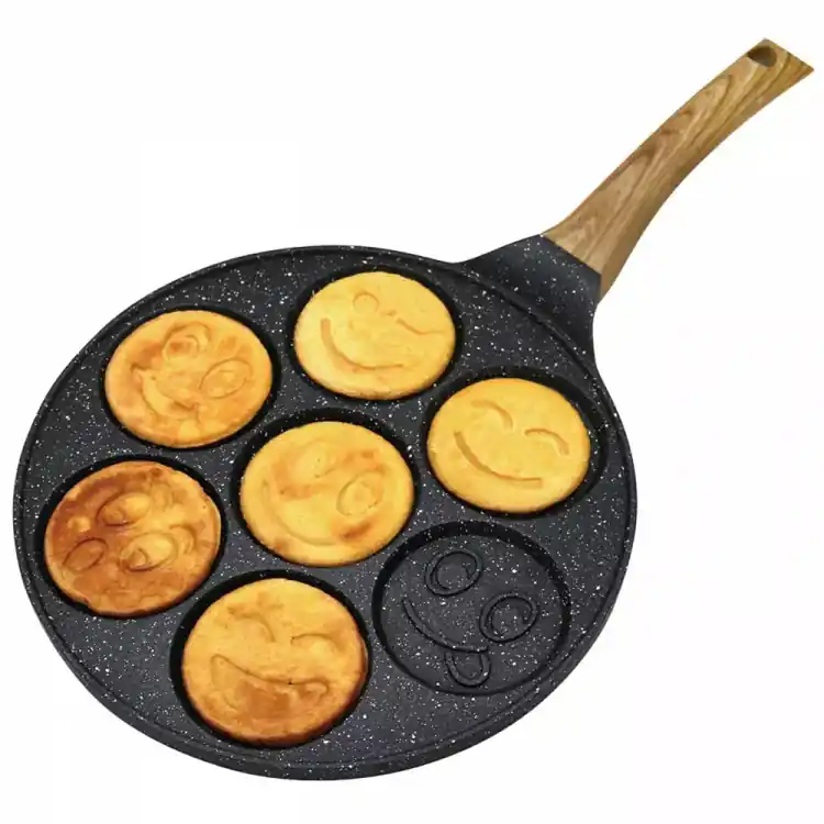 Niska cena Patelnia do naleśników 26cm czarna powłoka marmurowa z buźkami Krisberg KR 5118