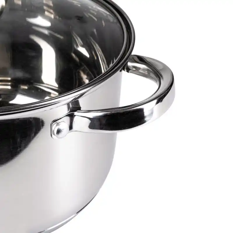 Nowy Garnek stalowy niski MG Home Verso Daily 24 cm 2,5 litra z pokrywką na indukcję