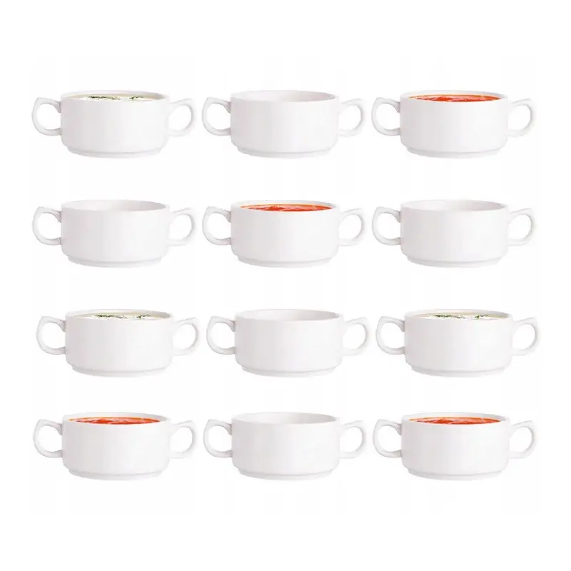 Tani Bulionówka biała porcelana 280 ml flaczarka zestaw 12 sztuk salaterka 11 cm Altom regular
