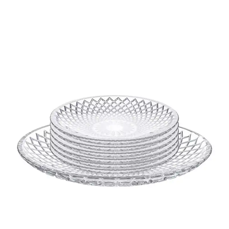 Talerzyki deserowe 15 cm i patera 25 cm szklane Altom Solaris zestaw 7 sztuk spodek na ciasto deser Niska cena