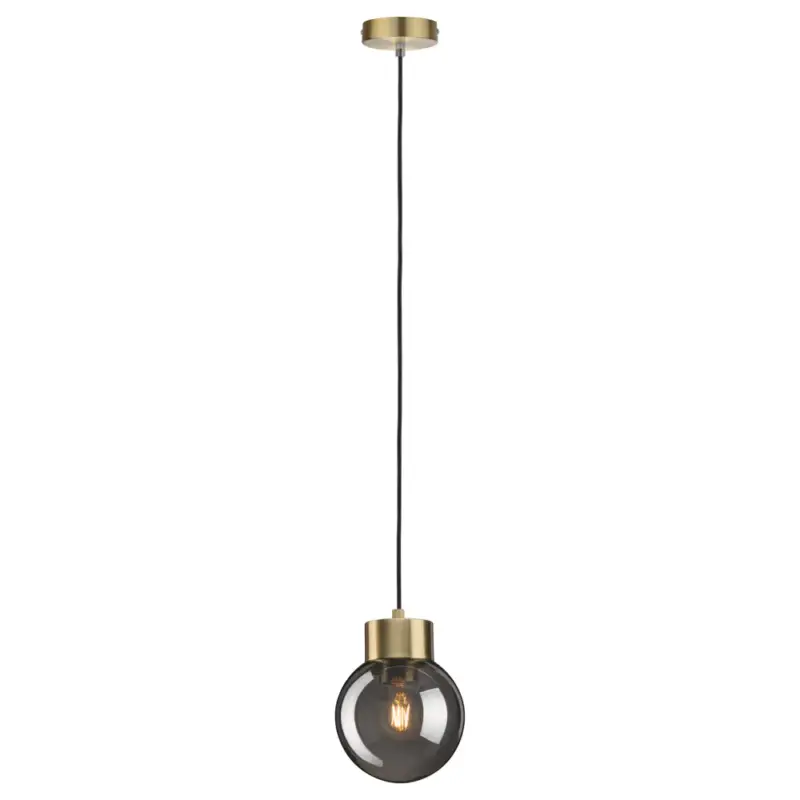 Zamów teraz Lampa wisząca Nibbler mosiądz z dymionym kloszem