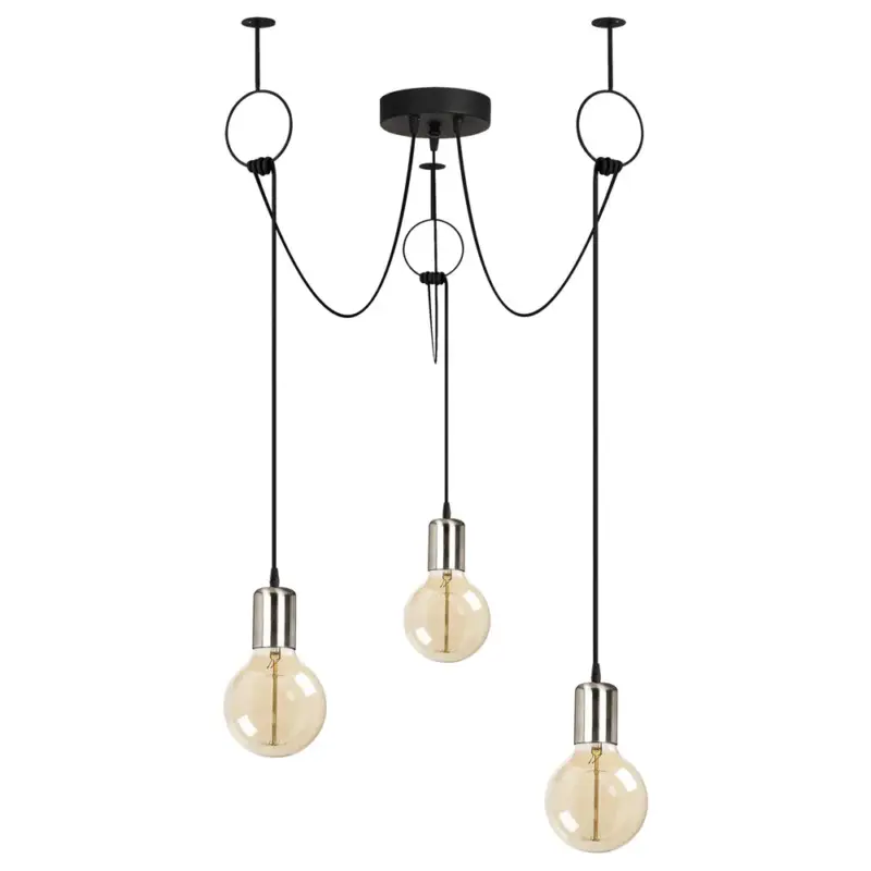Rabat Lampa wisząca Inidil x3 industrialna czarna