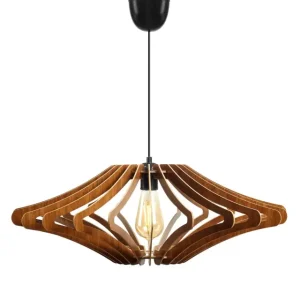 Lampa wisząca Eakilly średnica 59 cm orzech Darmowy zwrot