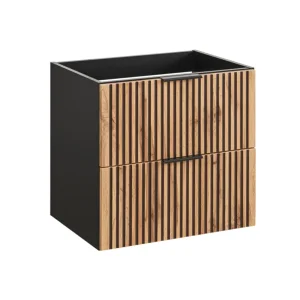 Zamów dziś Szafka pod umywalkę Ossolies 60 cm czarna/dąb lamele