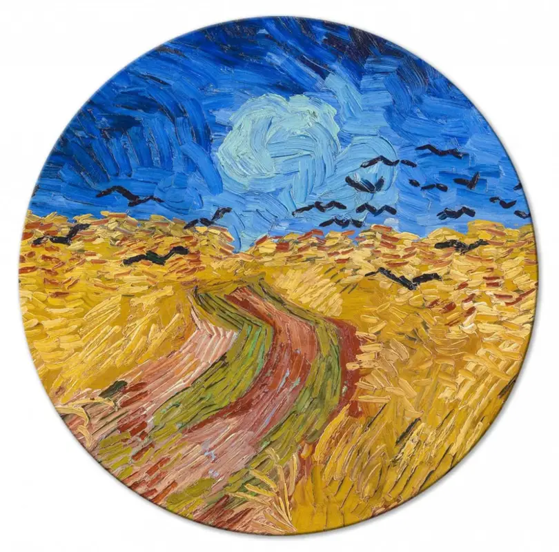 Oferta Obraz okrągły Pole pszenicy z krukami Vincent van Gogh średnica 40 cm